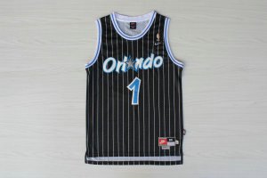 Maillot De Basket Orlando Magic Anfernee Hardaway 1 Engrener Stripe Noir
